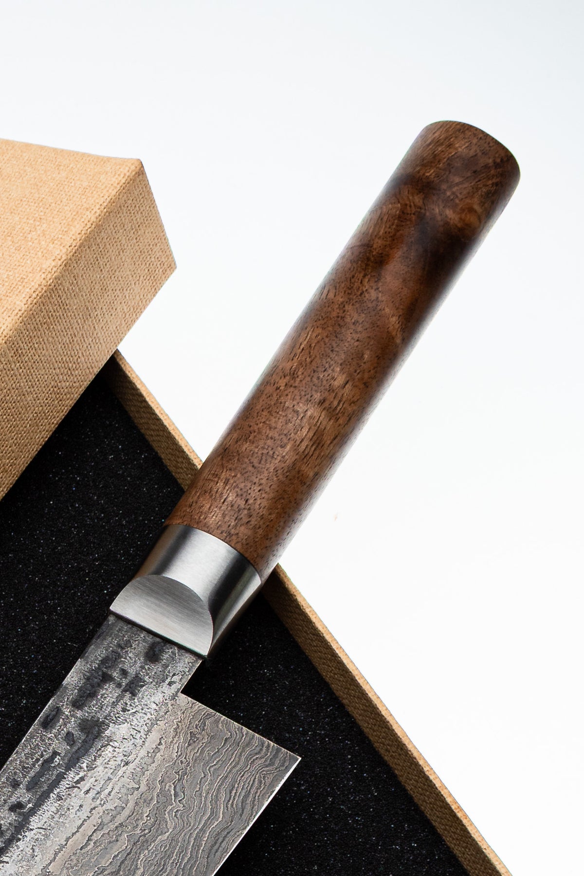 Damast-Santoku 500L Walnuss