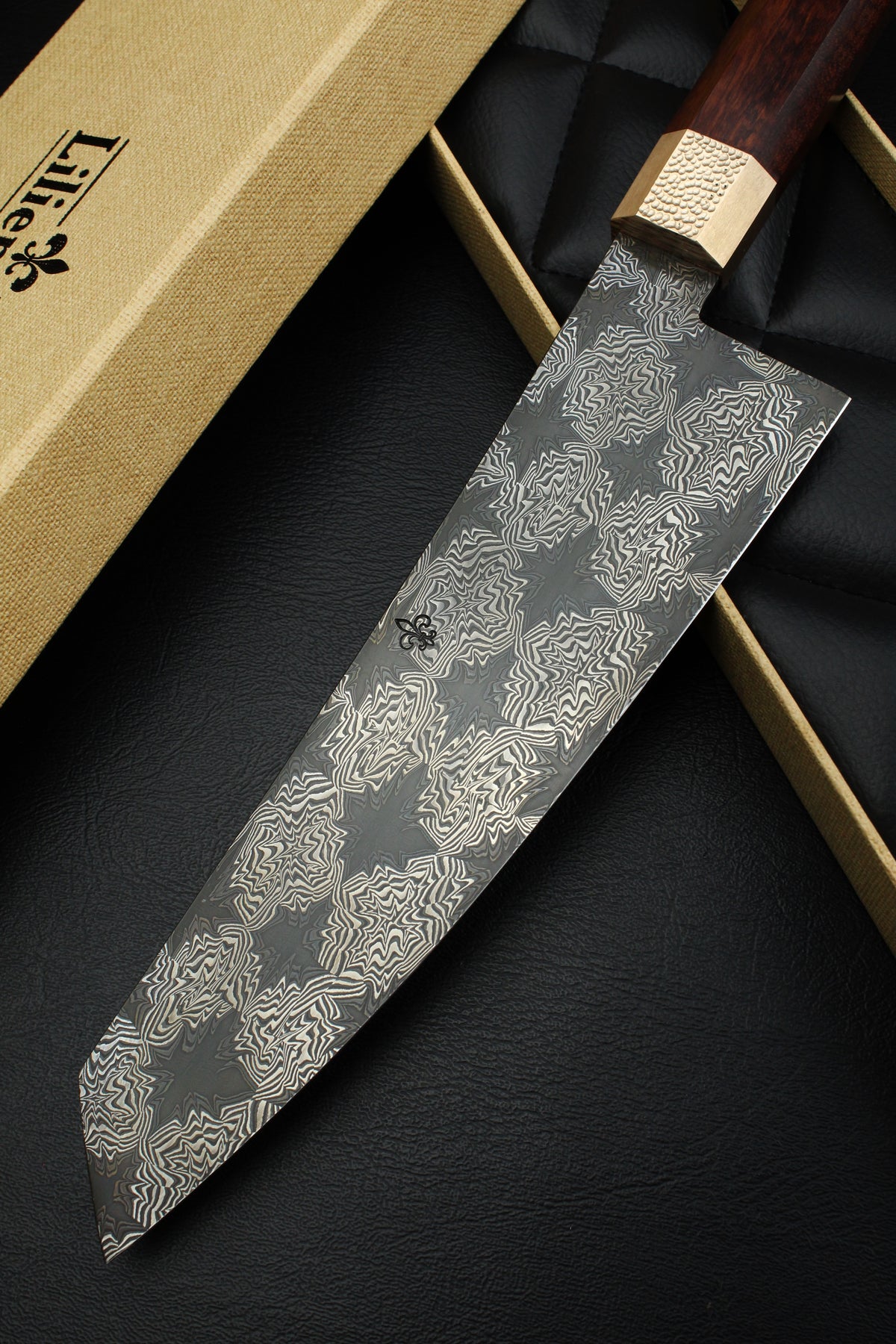 S Damaszener K-Tip Santoku Schlangenholz