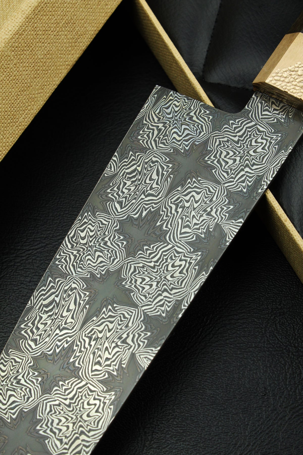 Santoku Black Star Schwarz-Weißes Ebenholz