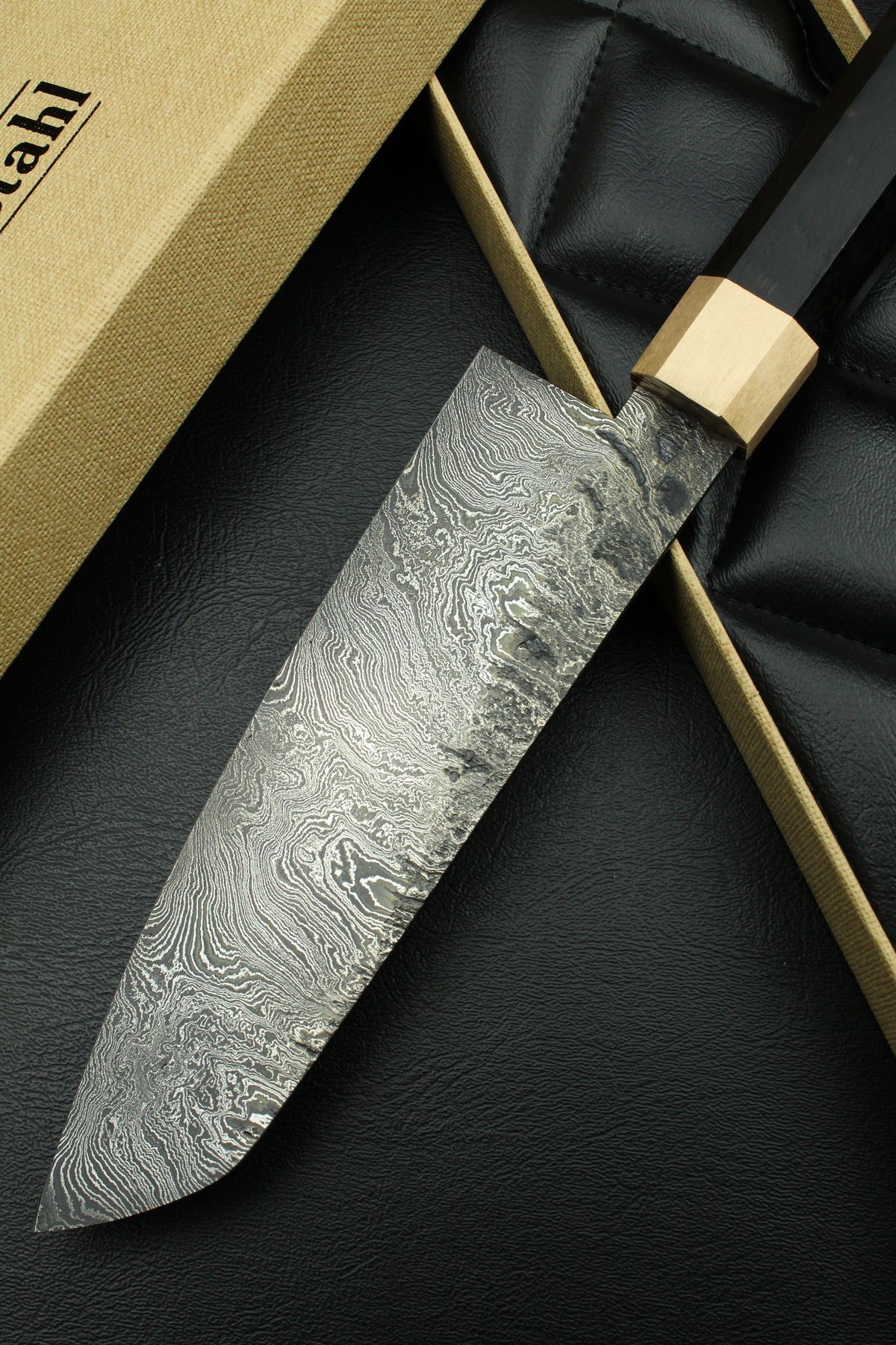 Damast-Santoku 215, achteckig, 2,2