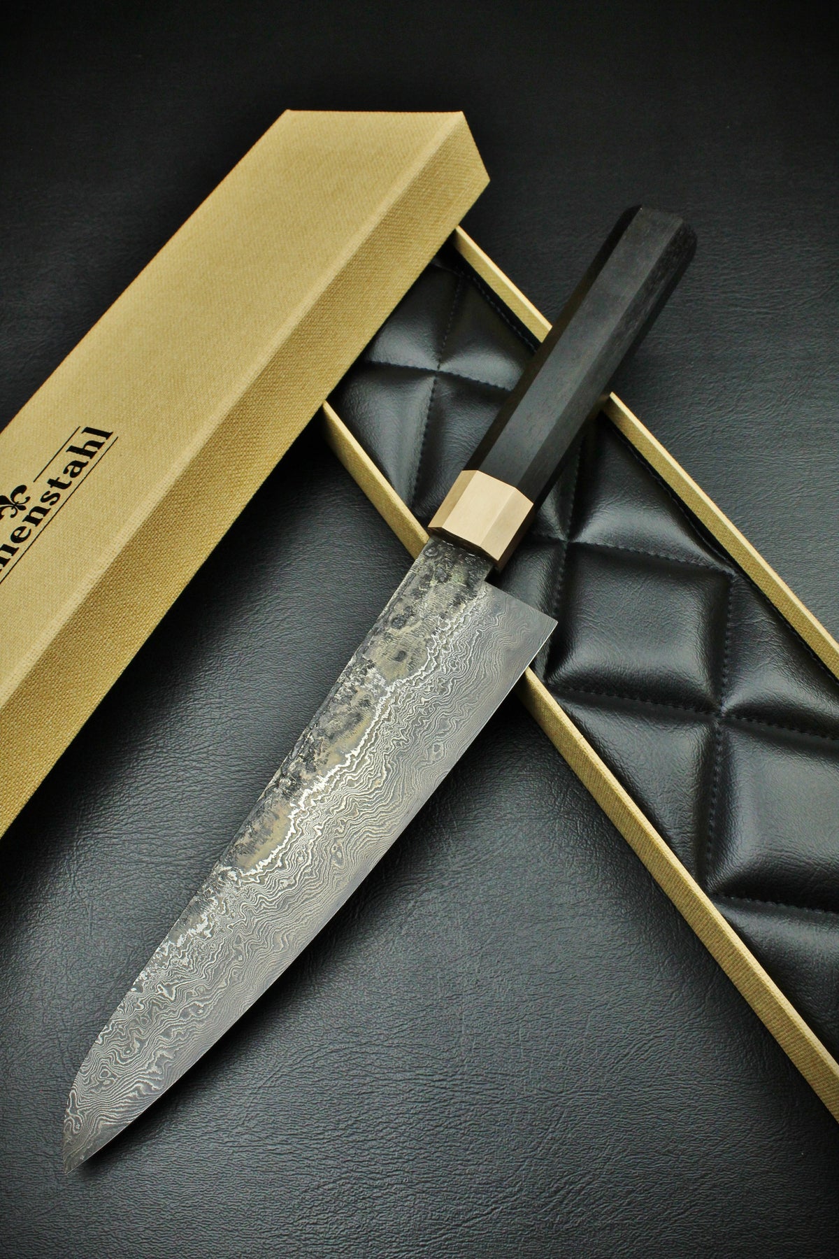 Damast-Gyuto 215 achteckig