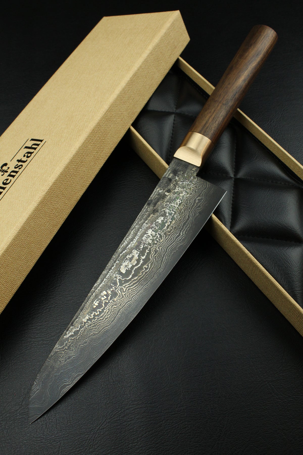 Damascus Gyuto 320L1 Deutsche Walnuss