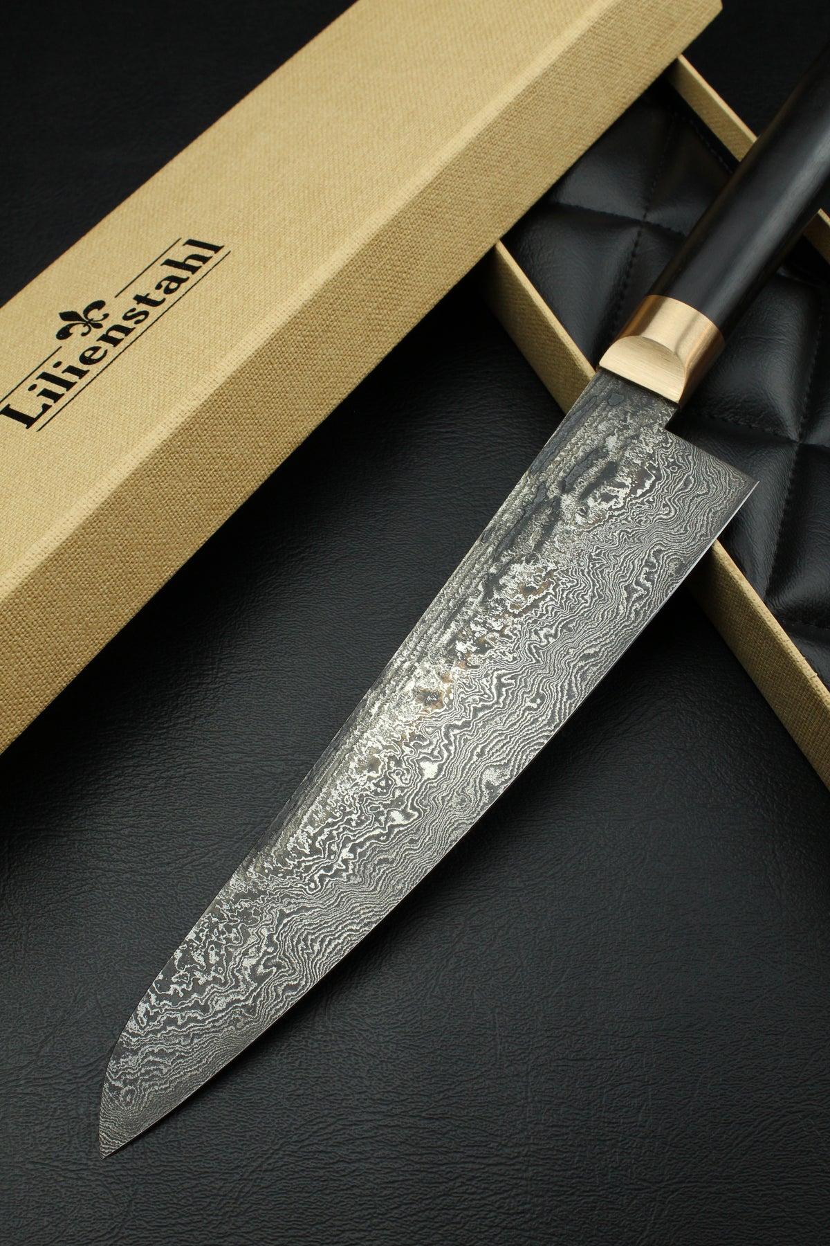 Damast-Gyuto 320L schwarzes Ebenholz 2.0