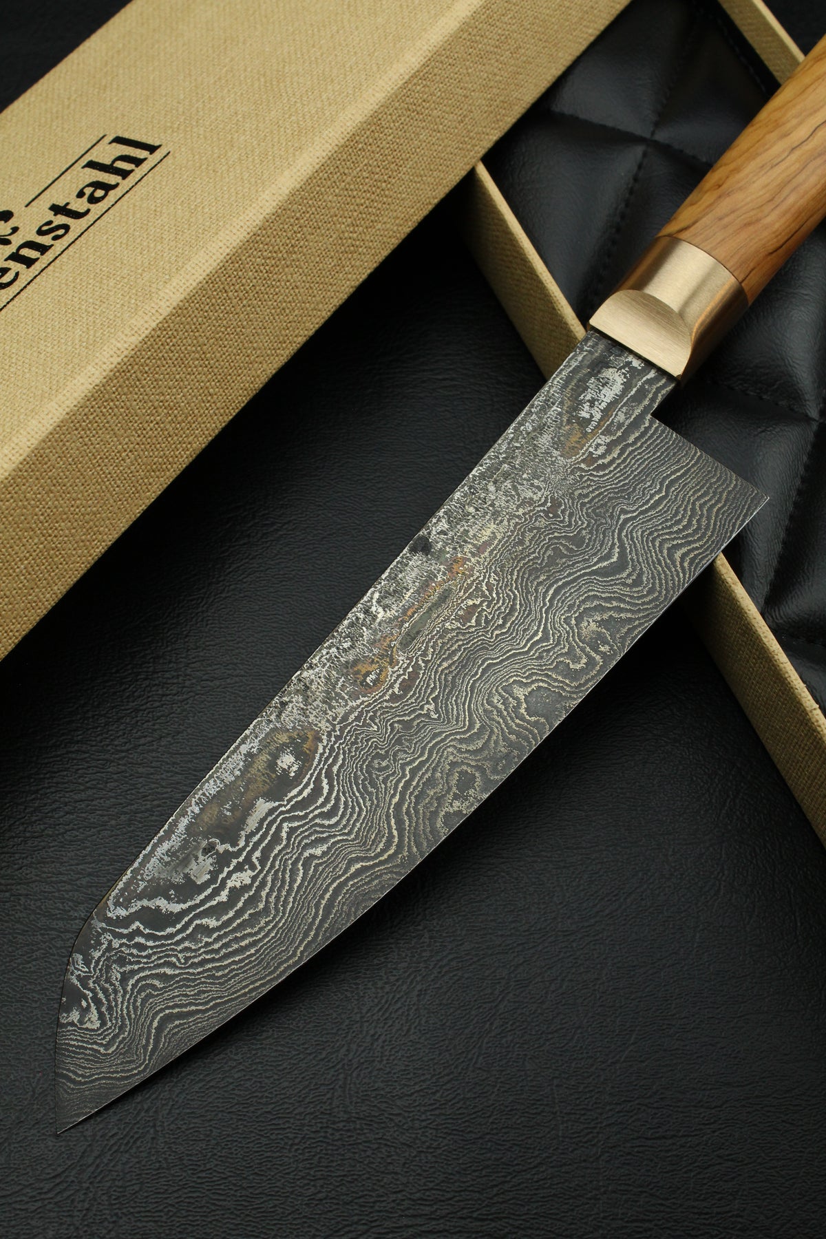 Damast-Santoku 320L Olive Oval 1.0