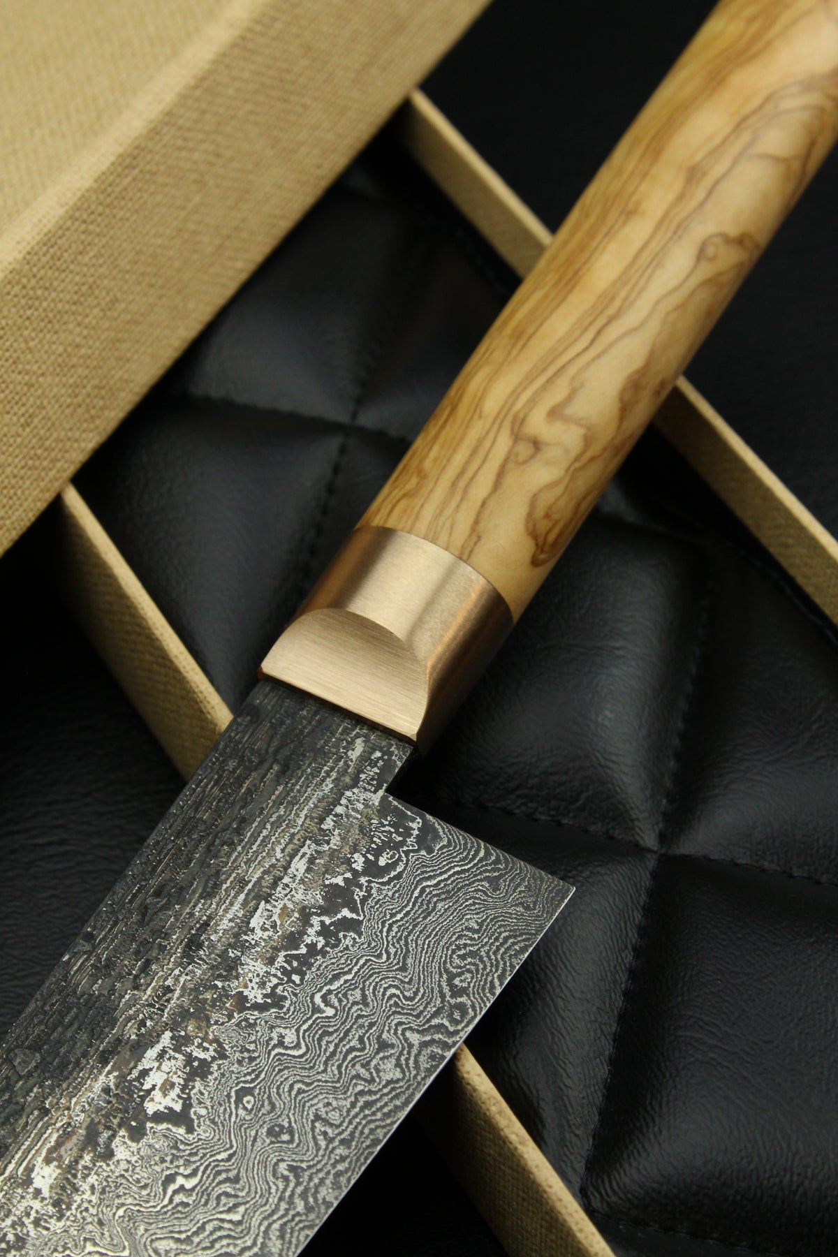 Damast-Gyuto 320L Olive Oval 1.0