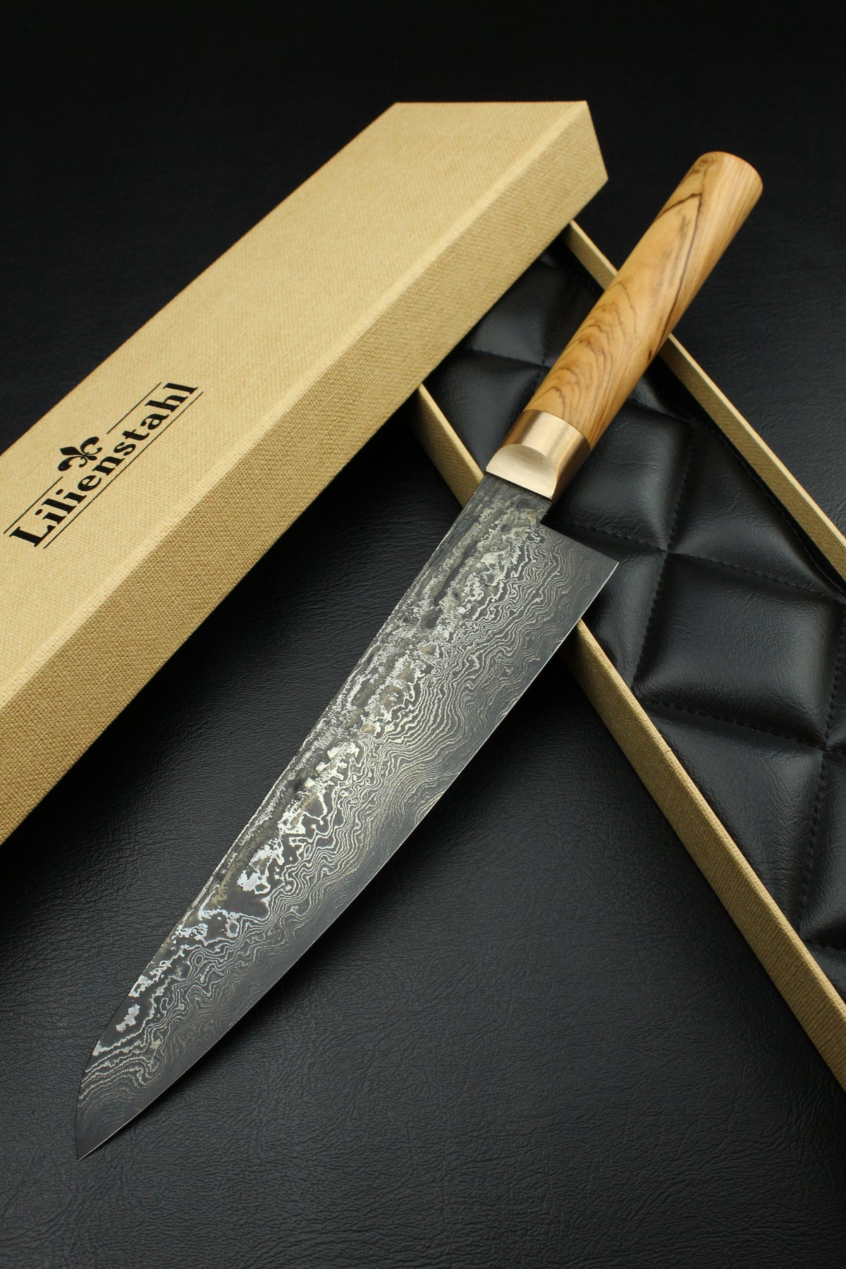 Damast-Gyuto 320L Olive Oval 3.0