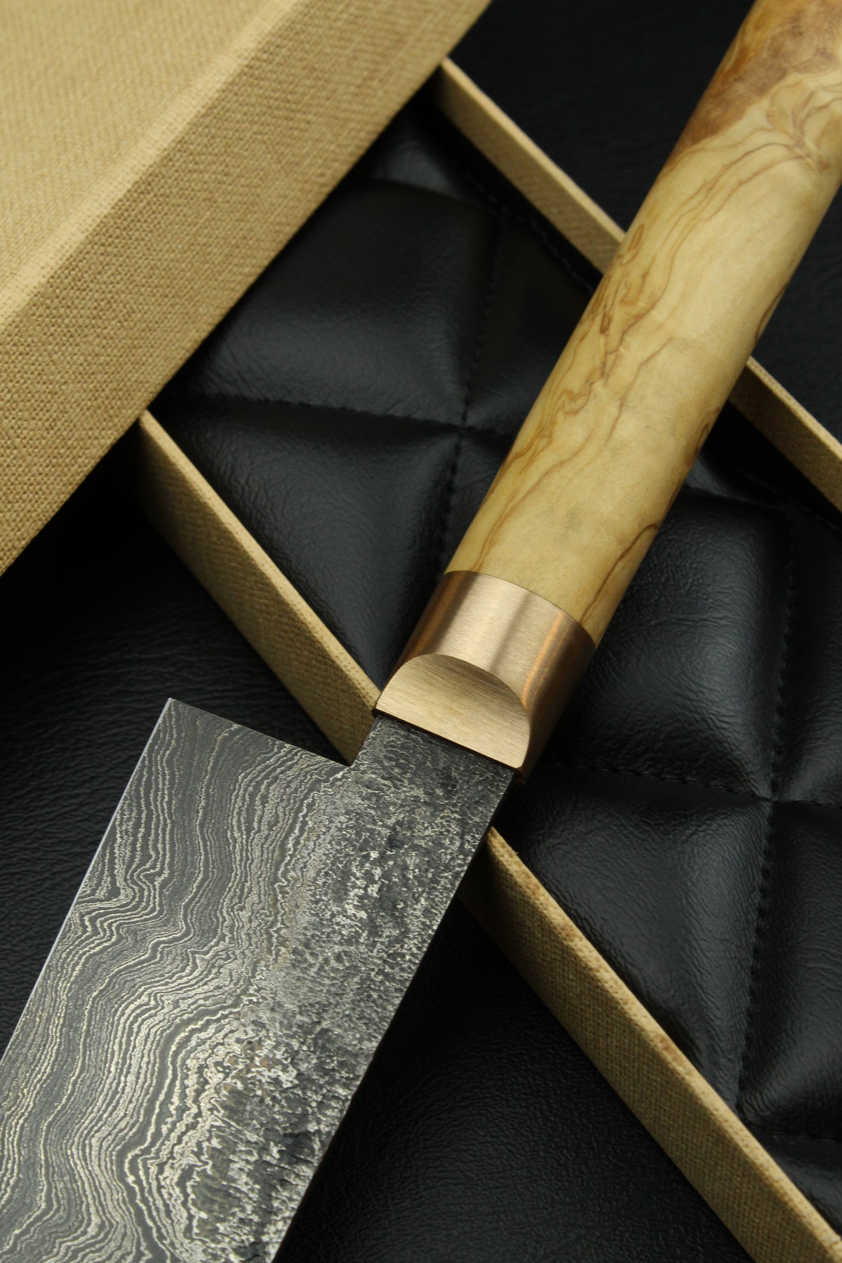 Damast-Santoku 500L Olive Oval