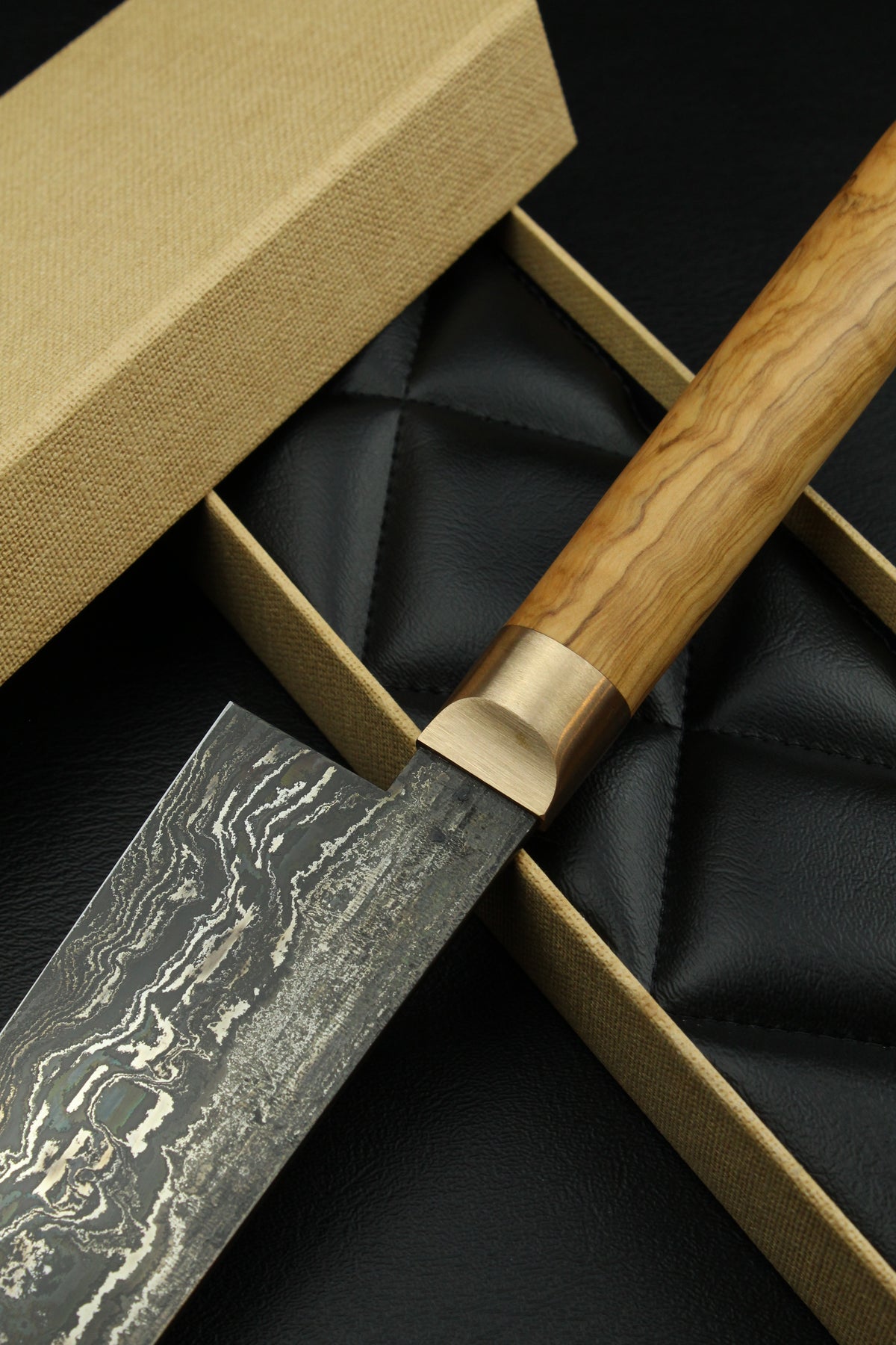 Damast-Santoku HK Olive Oval