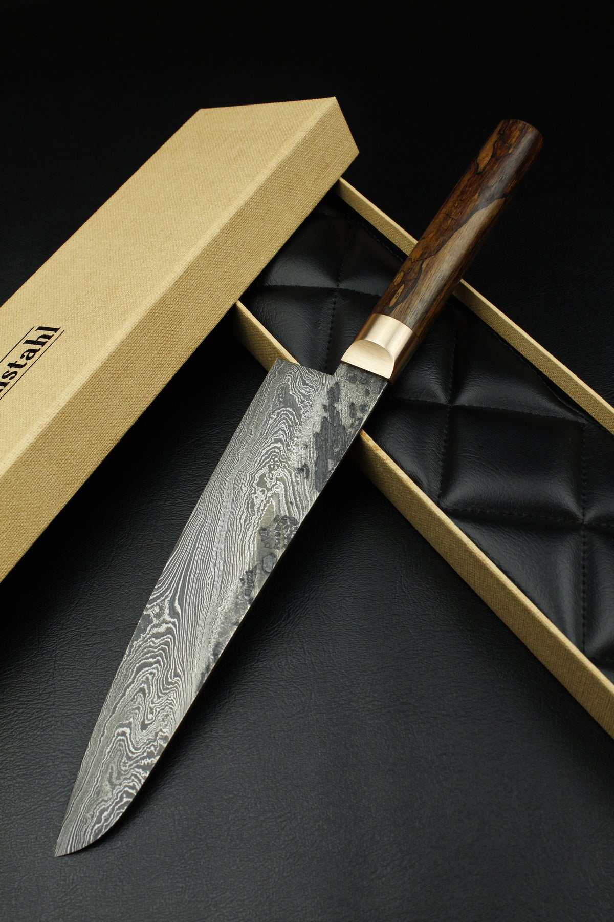 Gyutoknife Damascus HL Torsion G-Walnuss
