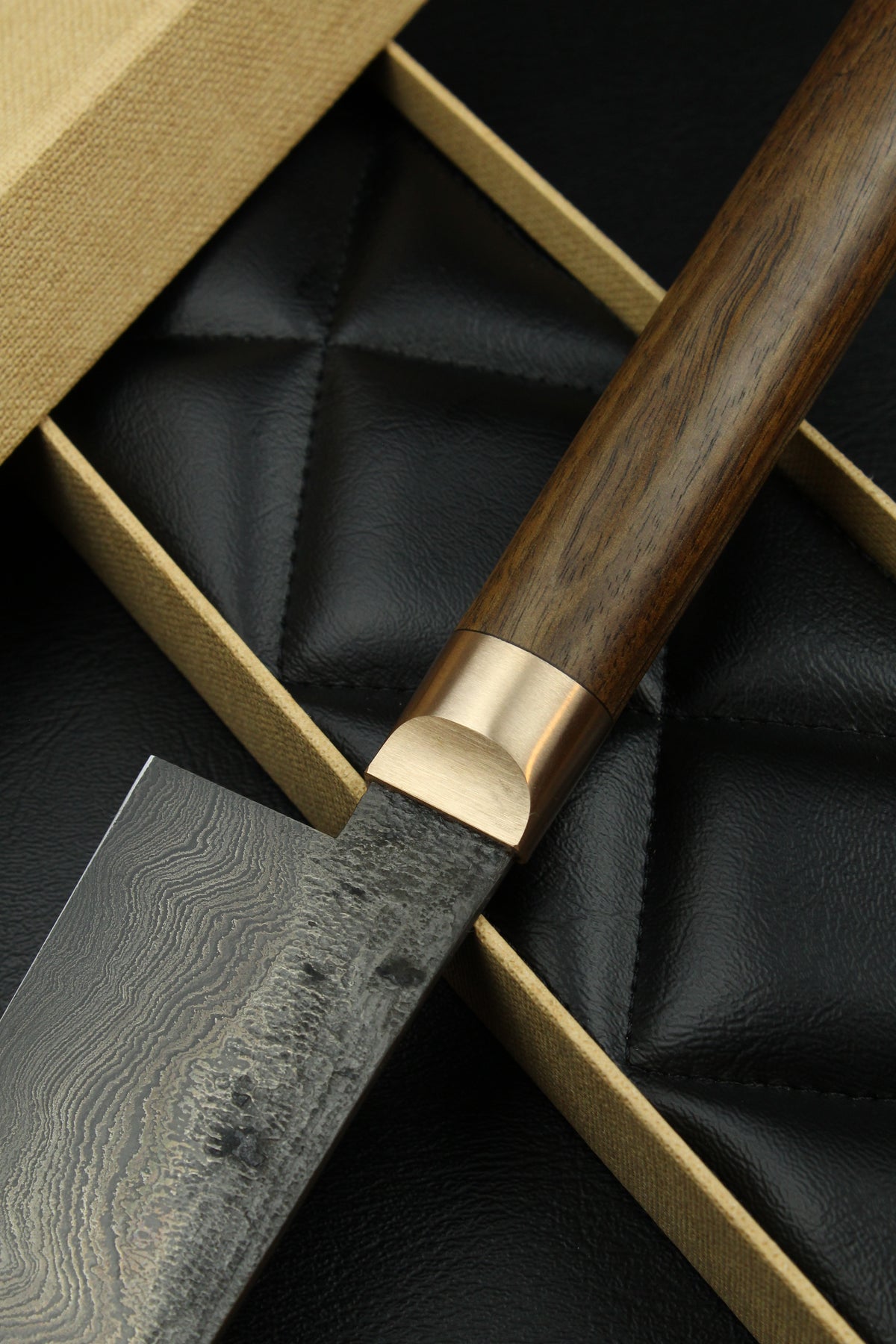 Damast-Santoku 500L Oval Patina
