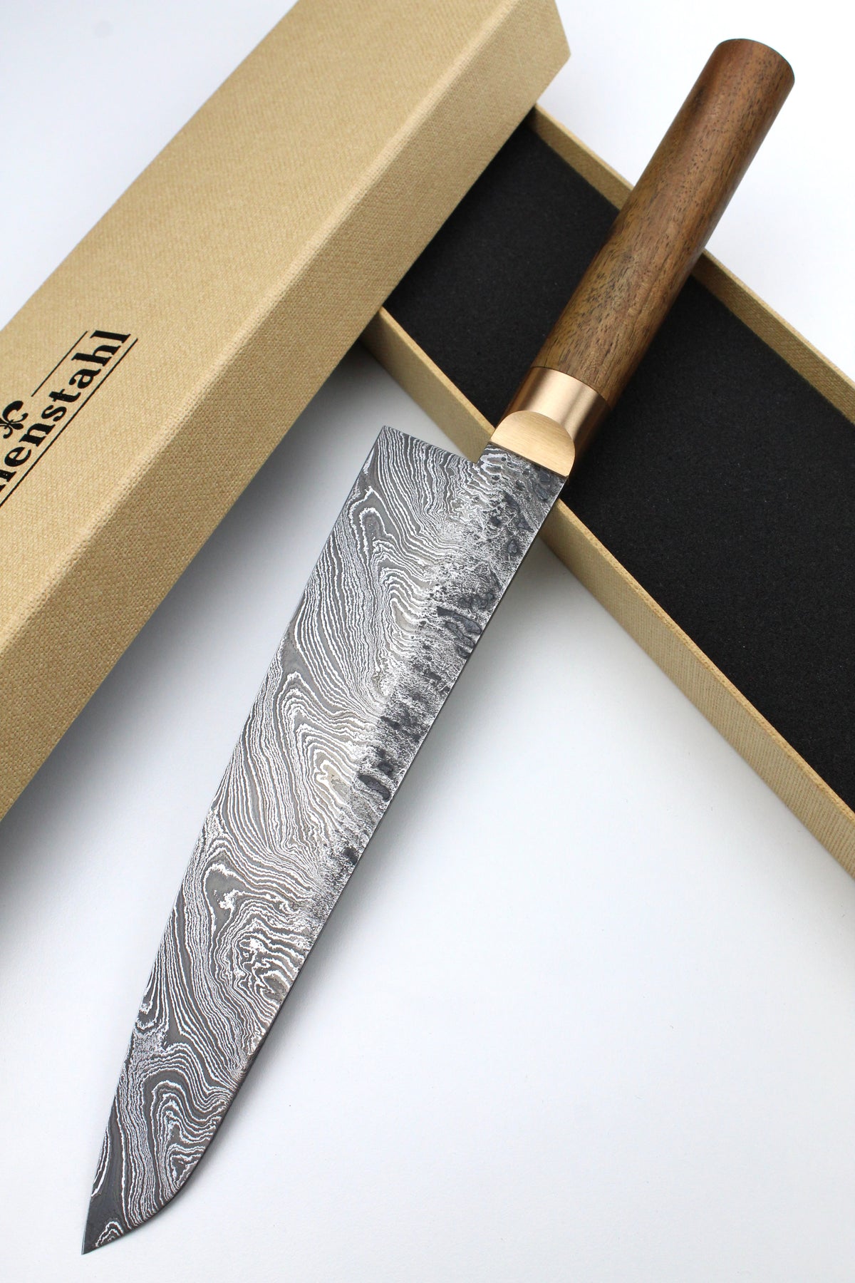 Gyuto Damast HL Torsion Walnuss