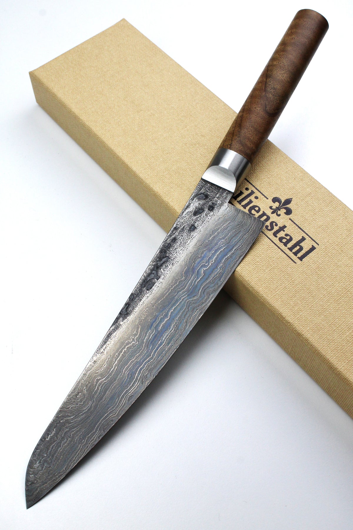 Damast-Gyuto 500L Walnussholz