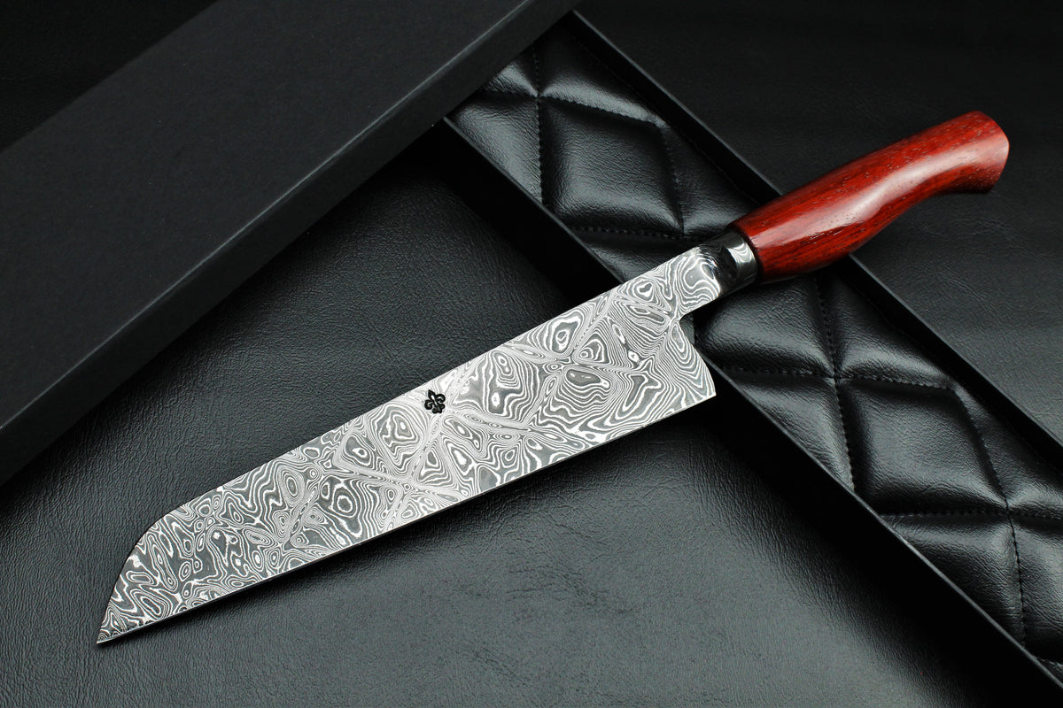 Gyuto 220 Padauk Rautenmuster