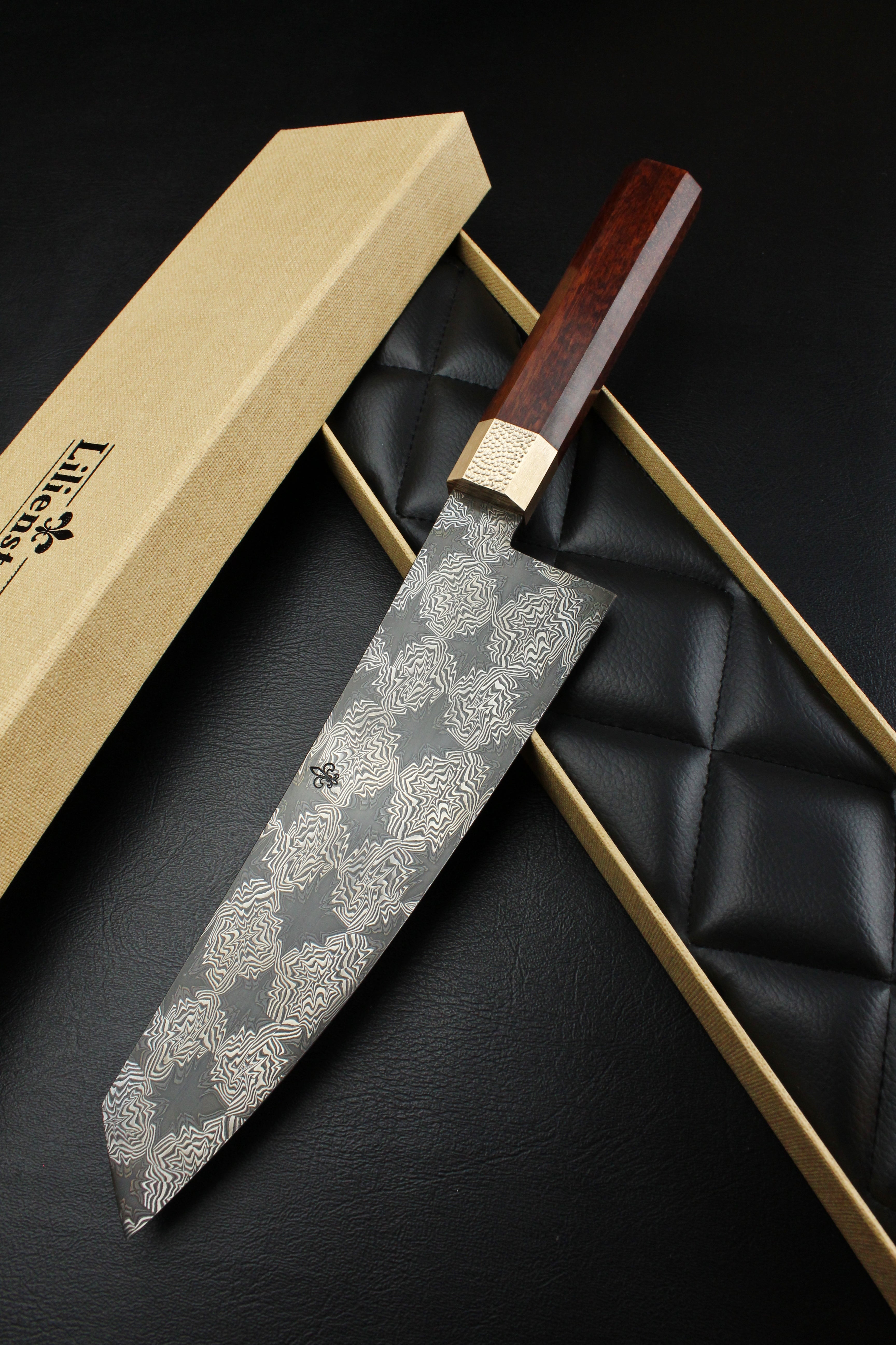 S Damascus K-Tip Santoku Snakewood