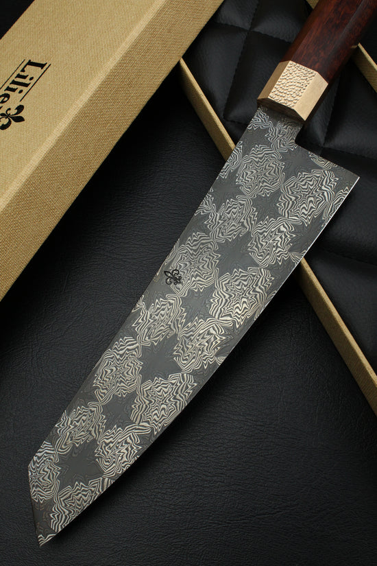 S Damascus K-Tip Santoku Snakewood
