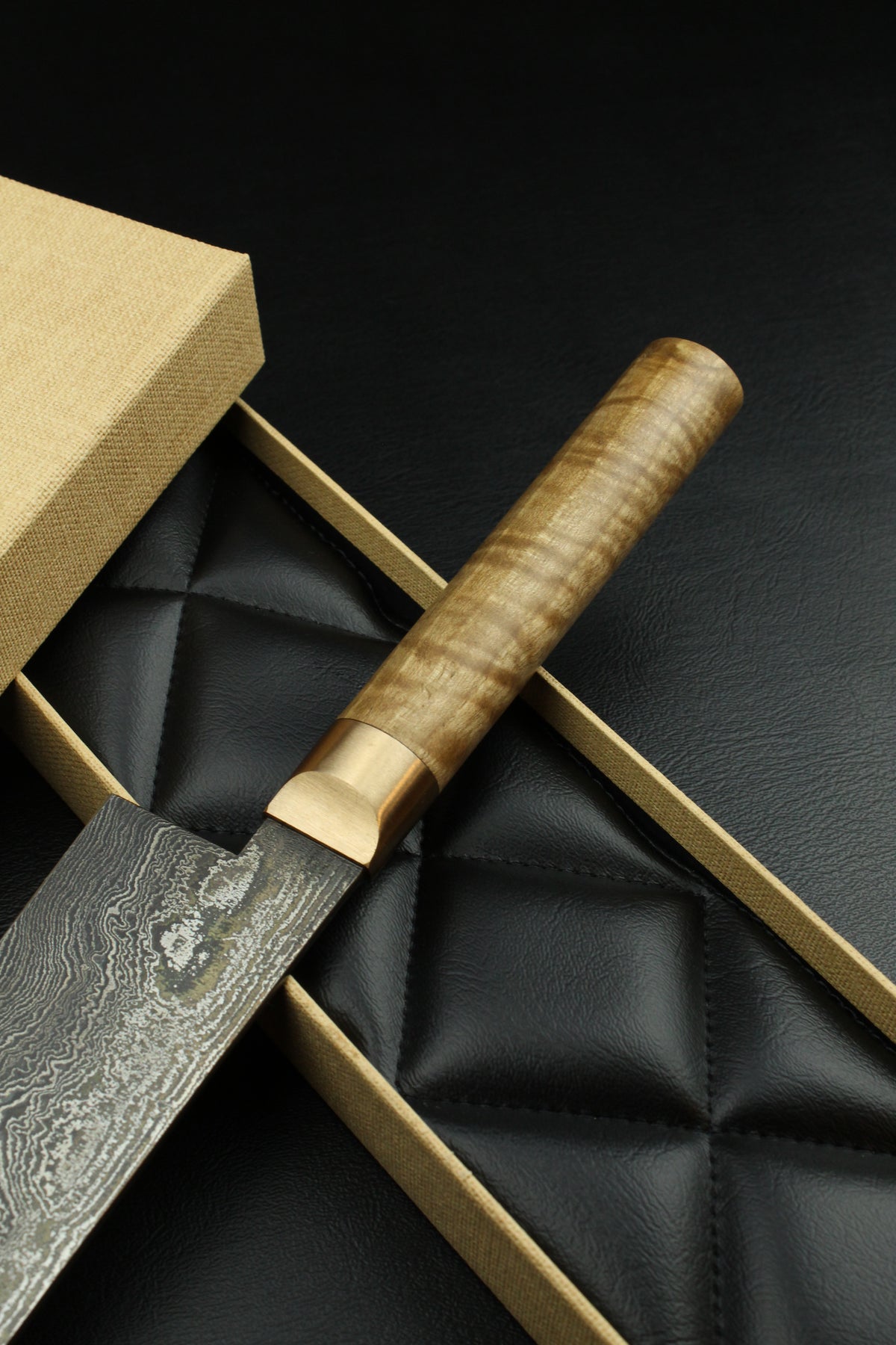 Damast-Santoku 500L German GR-Walnuss