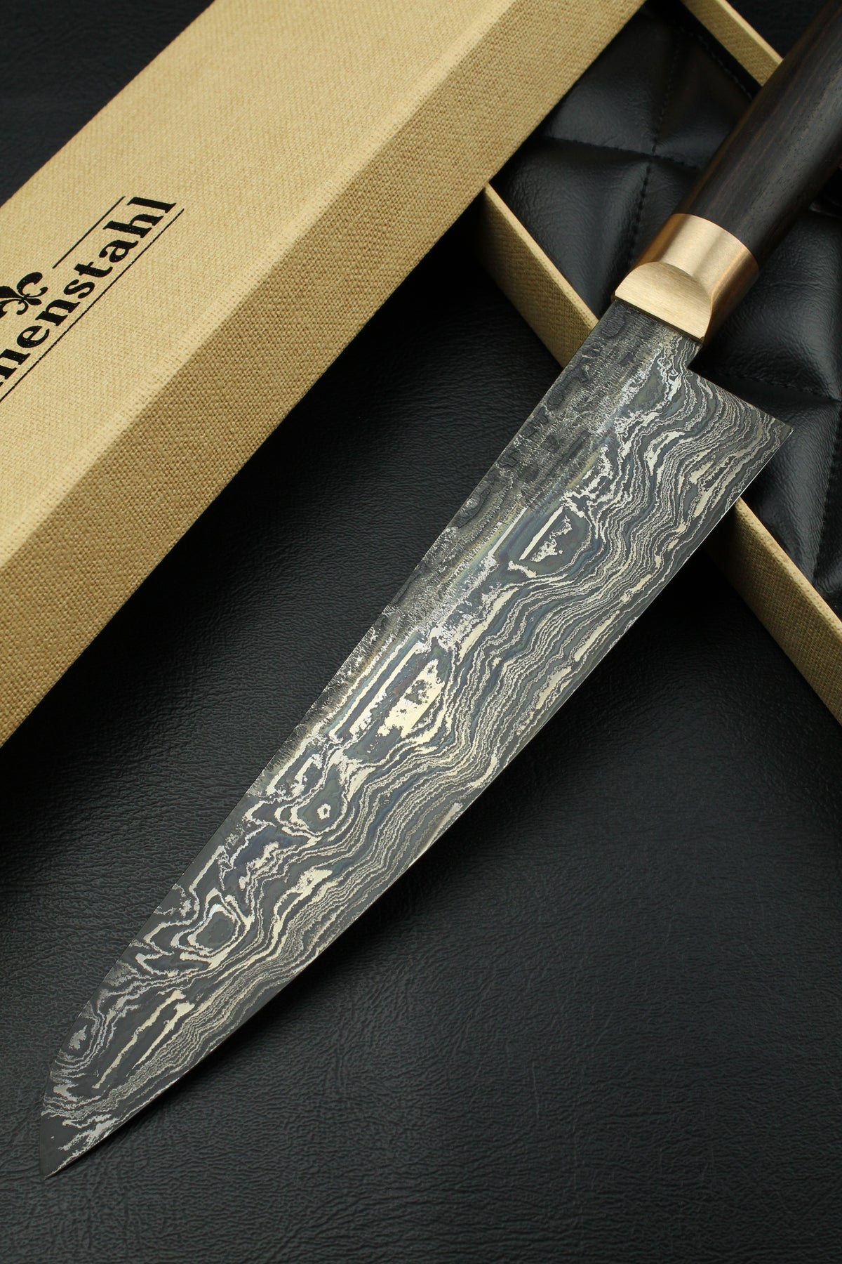 Damascus-Gyuto HK aus schwarzem Ebenholz 1,4