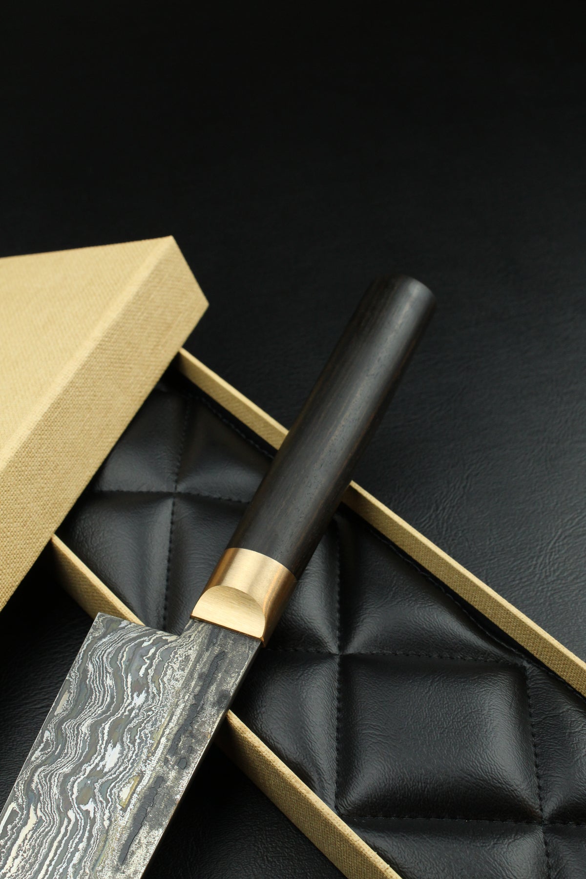 Damascus-Gyuto HK aus schwarzem Ebenholz 1,4