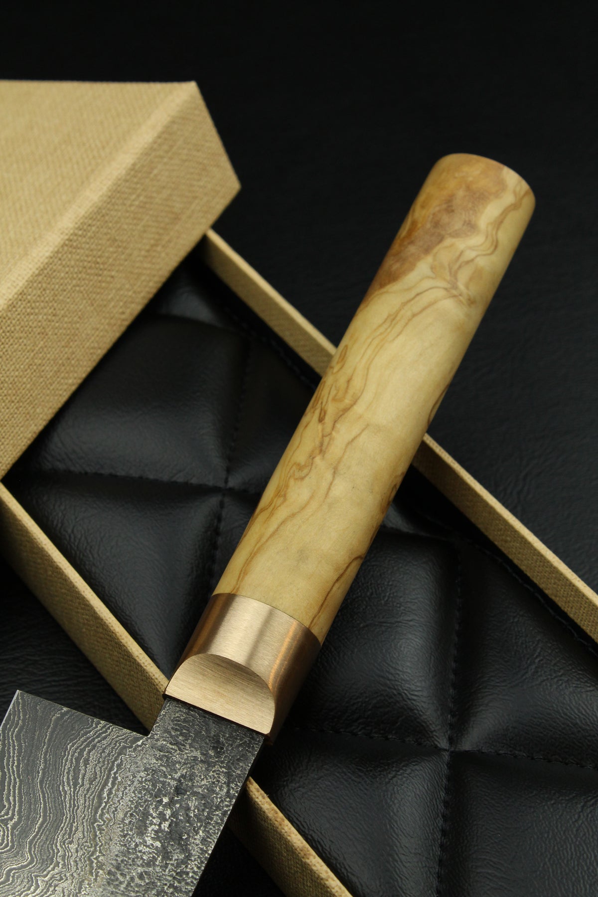 Damast-Santoku 500L Olive Oval