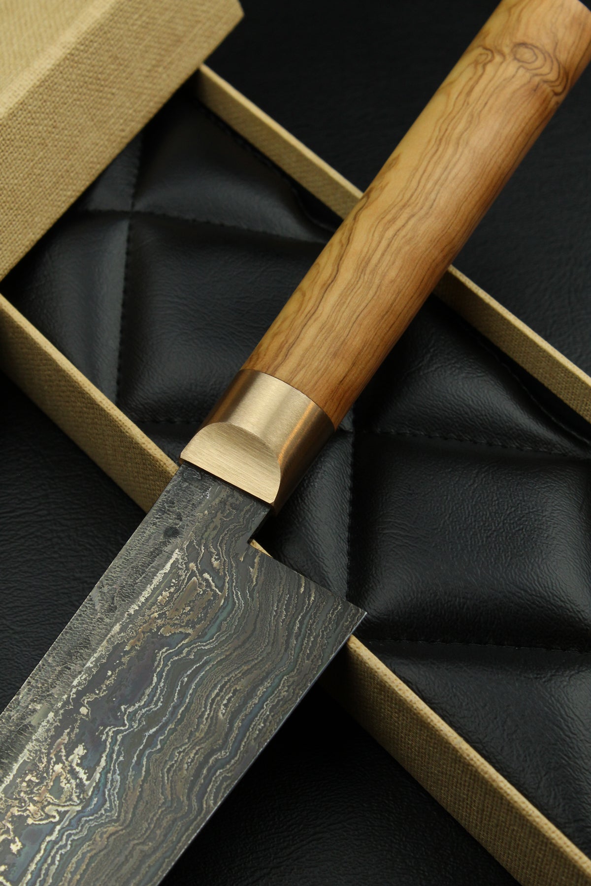 Damast-Santoku HK Olive Oval