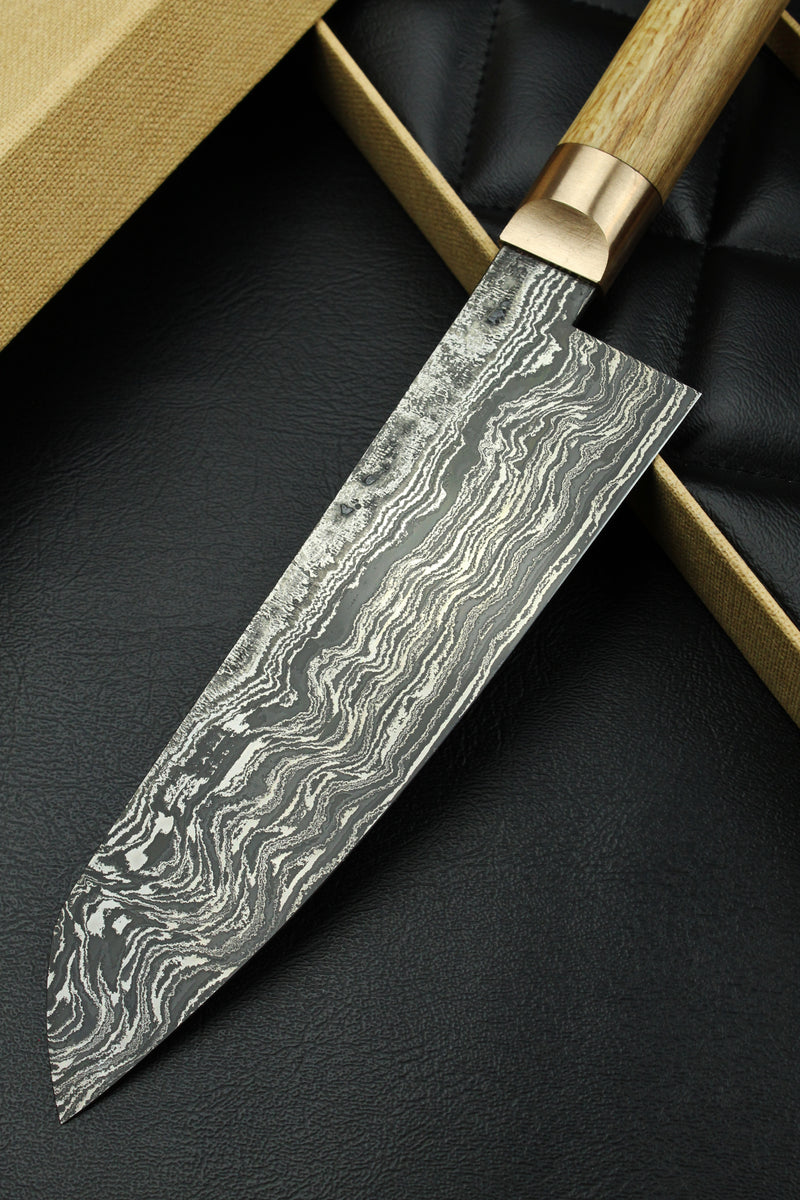 Damascus Santoku HK Beech
