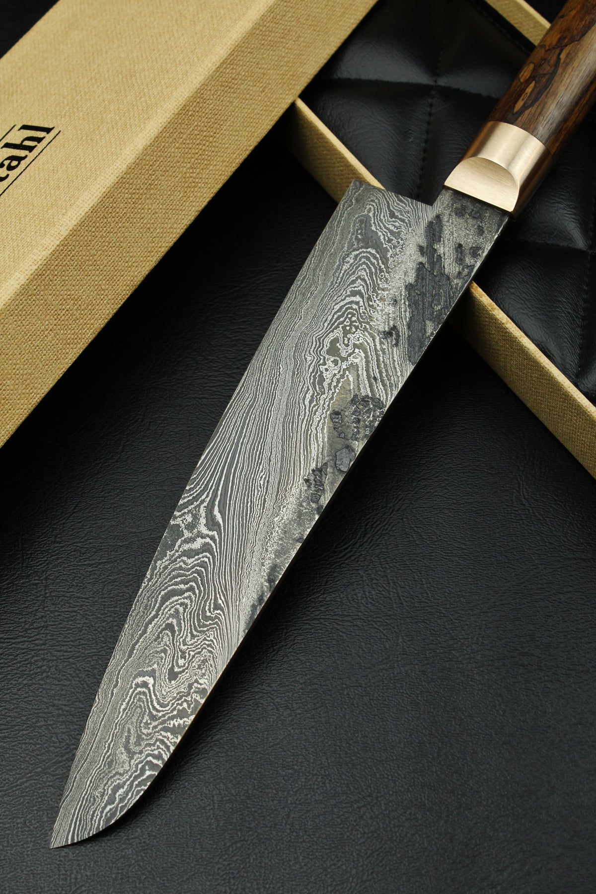 Gyutoknife Damascus HL Torsion G-Walnuss