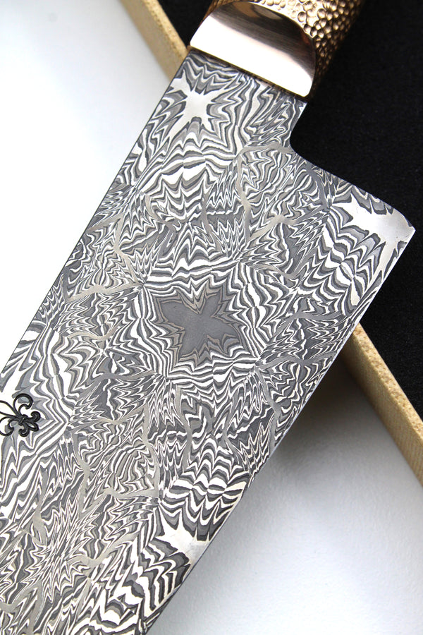 S-Damast Santoku Embedded Stars