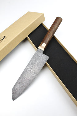 Damascus Santoku Walnut