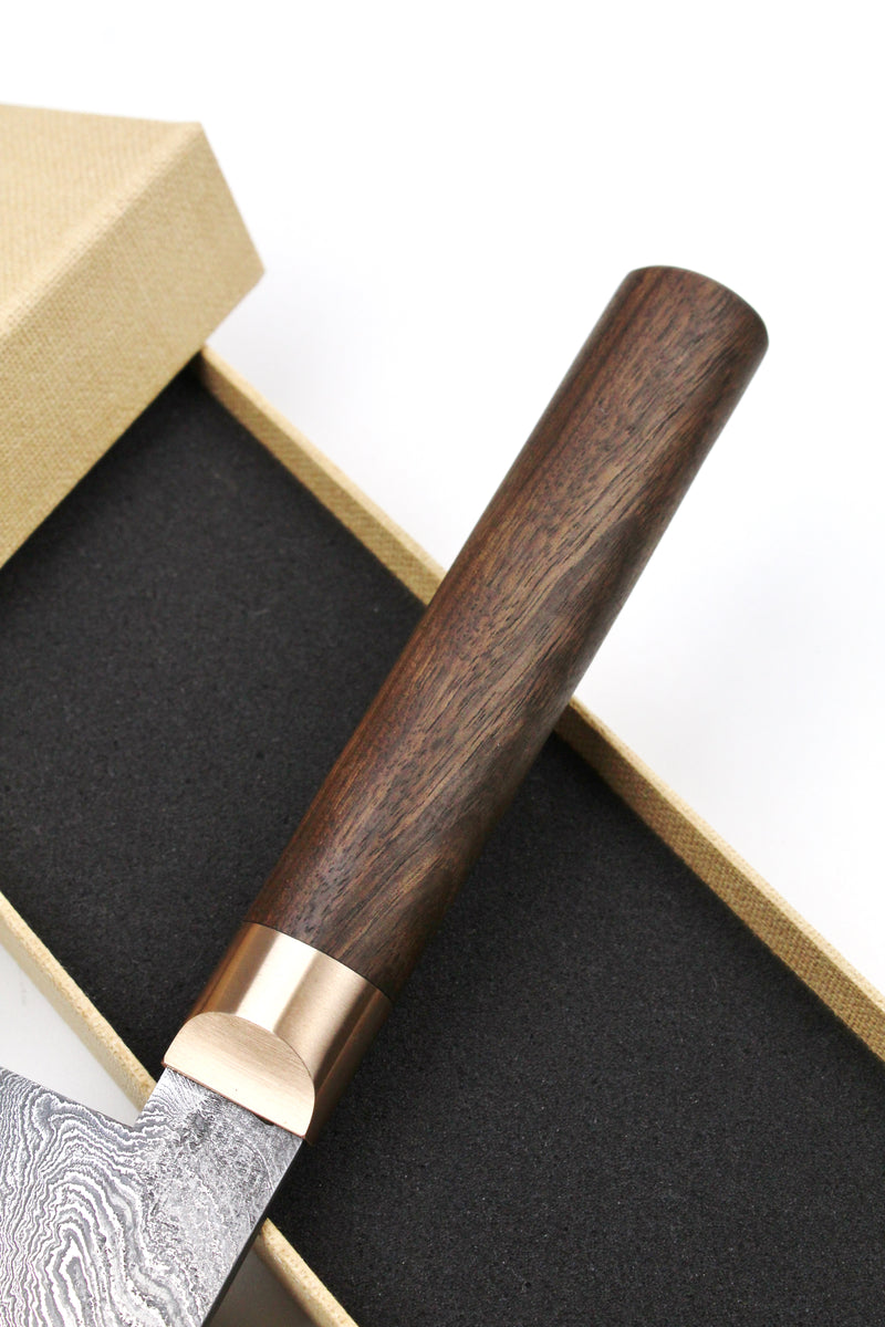 Damascus Santoku Walnut