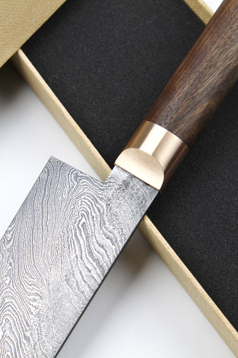 Damascus Santoku Walnut