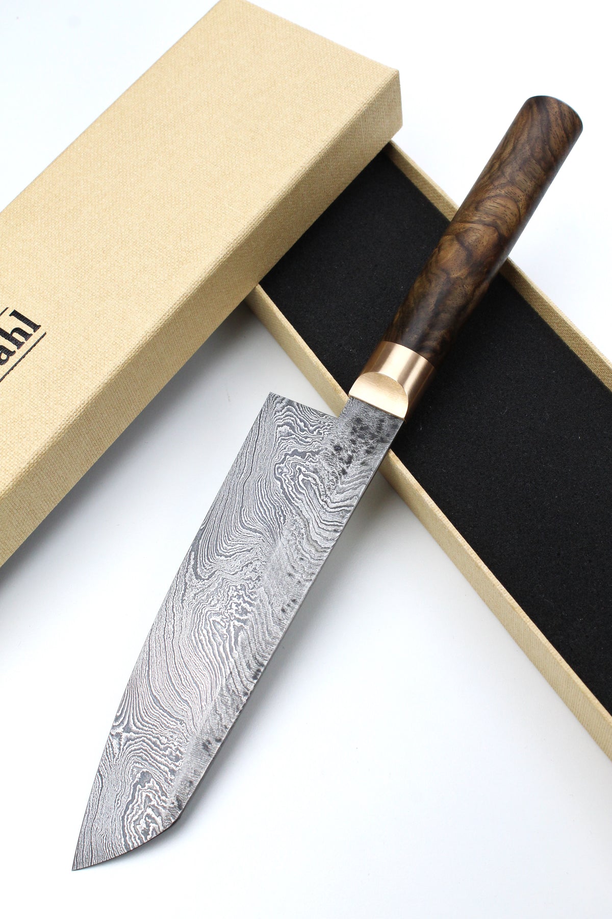 Damast Santoku 320L Torsion Walnuss