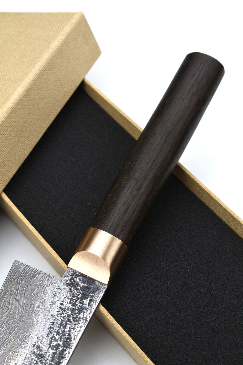 Gyuto Damascus Bog Oak Oval