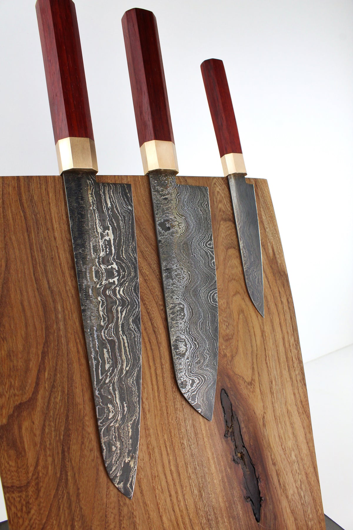Premium-Messerset Achteck Padauk