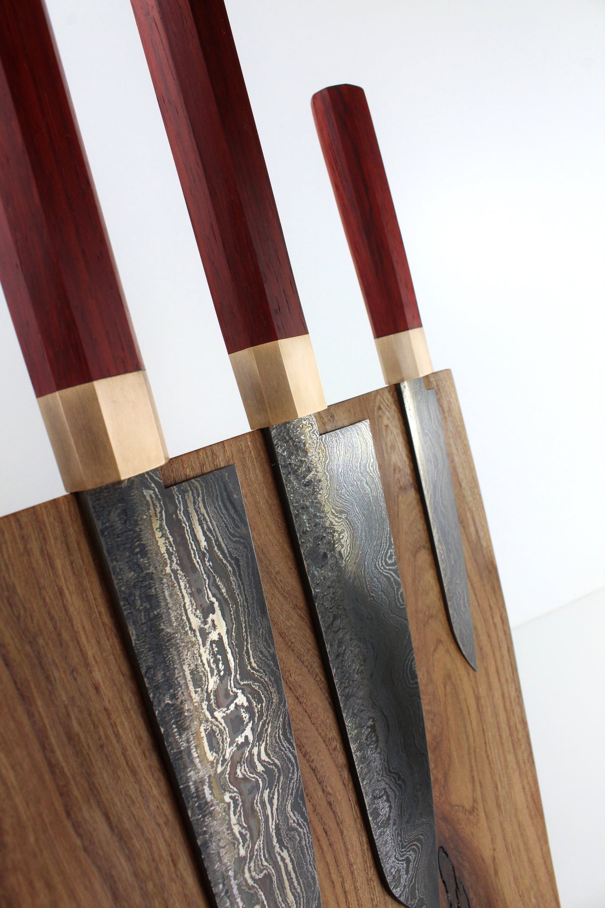 Premium-Messerset Achteck Padauk