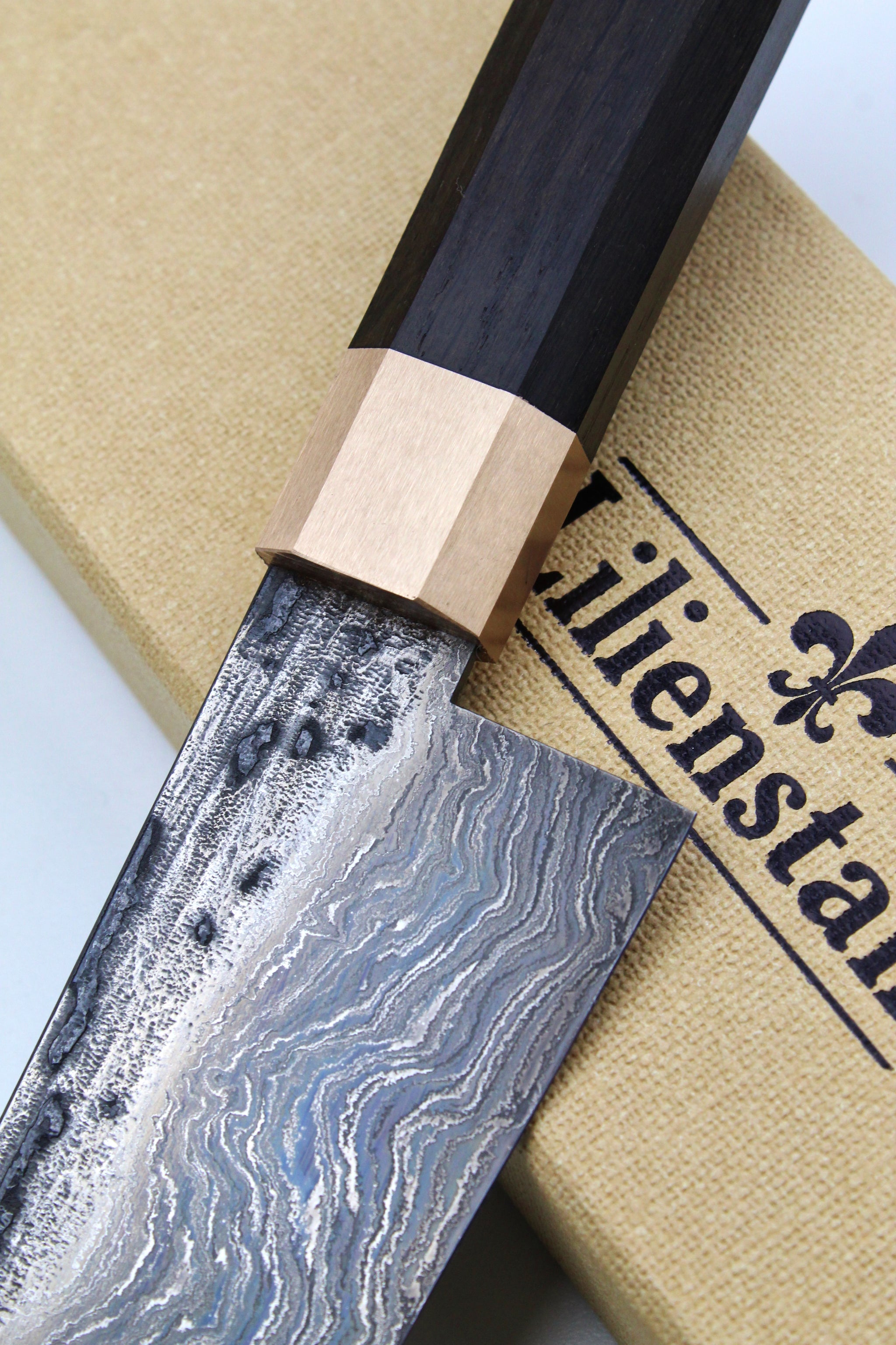 Damascus Gyuto Bog Oak Octagonal