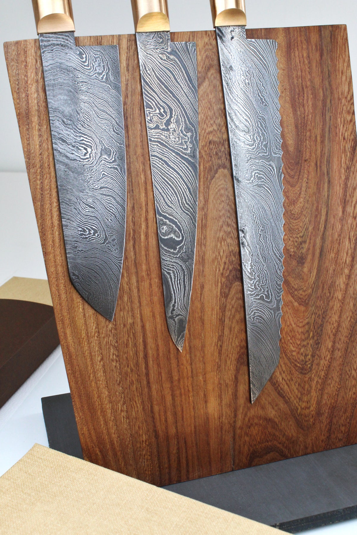 Premium-Messer-Set Oval Nussbaum