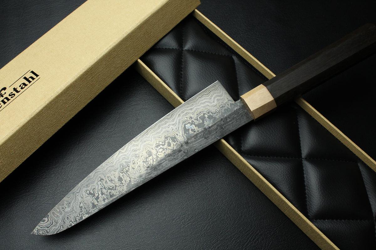Gyuto Damast Moorholz Achteck