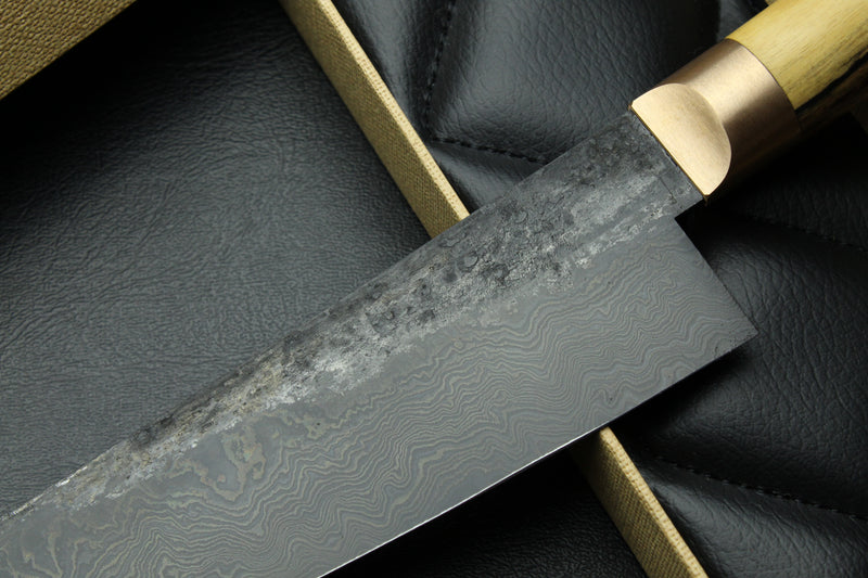 Gyuto 2 Black Damascus B&W Royal Ebony