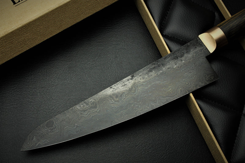 Gyuto 1 Black Damascus B&W Royal Ebony