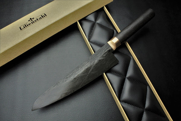 Gyuto Damascus Bog Oak Oval